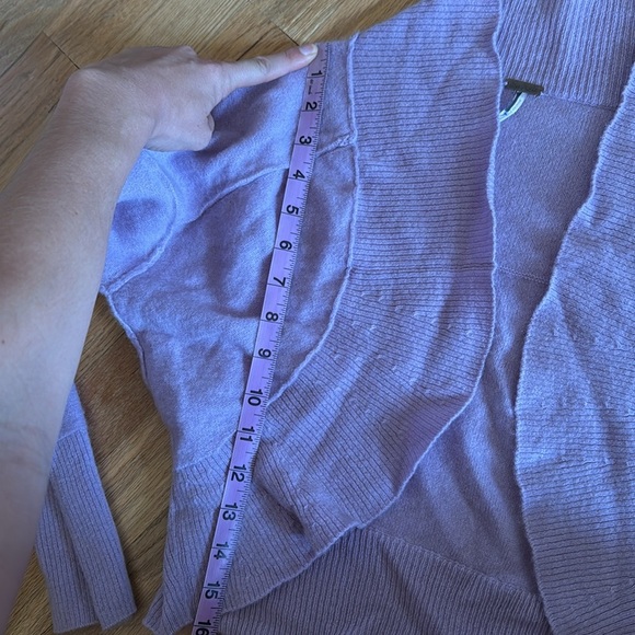 Free People Disco Cashmere Shrug Cropped Cardigan Small Purple Lavander - Picture 6 of 7